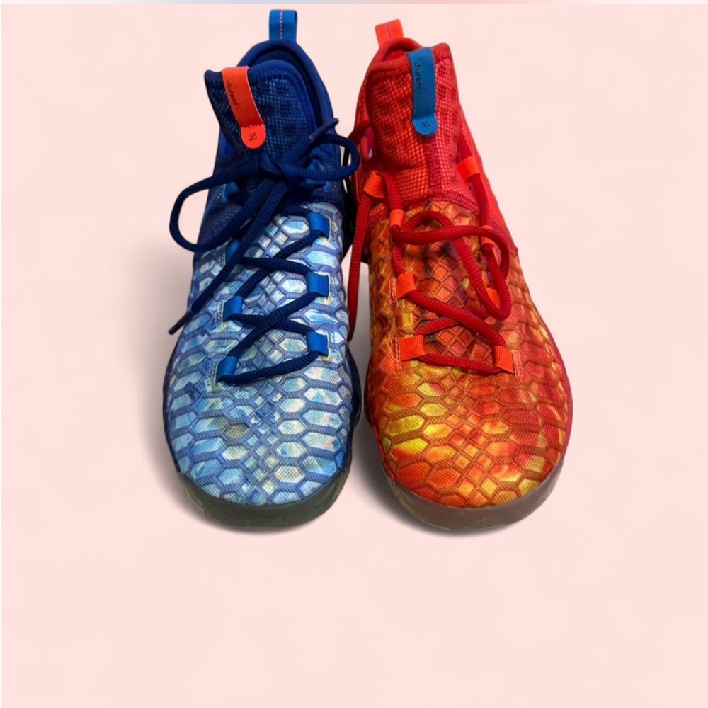 Nike Blue and Red Sneakers Comfortable Knit Design